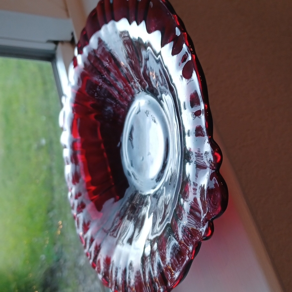 ❤Anchor Hocking Old Cafe Royal Ruby Red Shallow Candy Dish - Picture 6 of 6